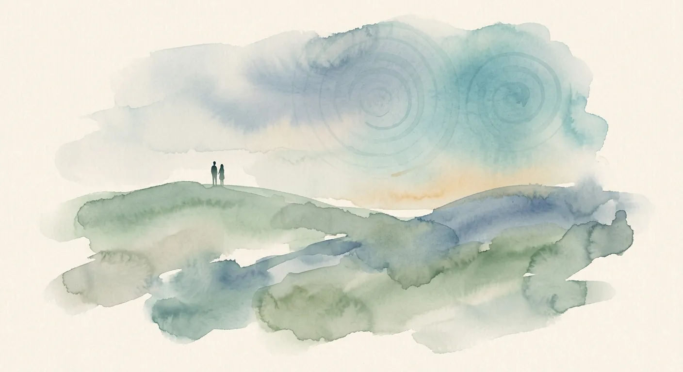 Watercolor scene of a small figure on a hill — from receiving depth to building it
